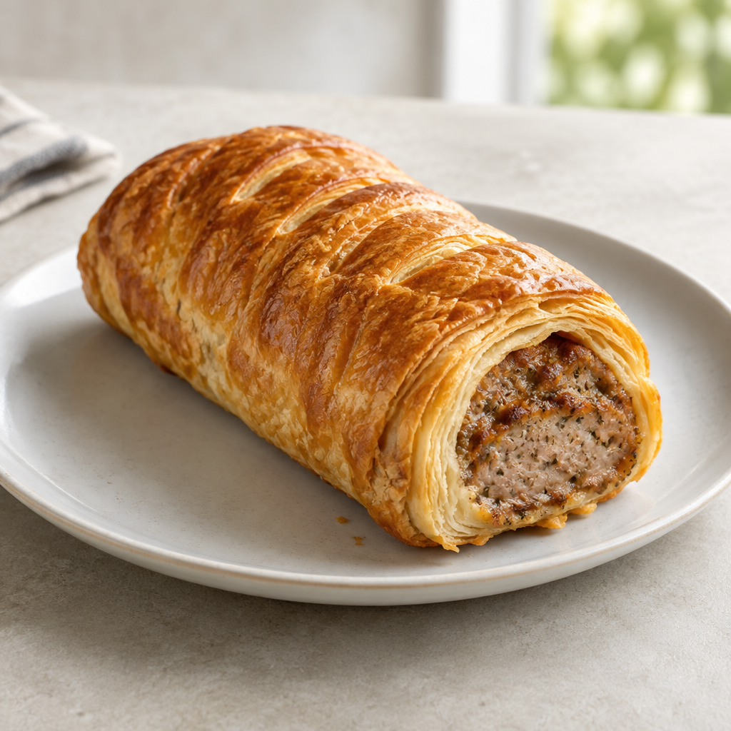 Illustrative image of a large flaky sausage roll